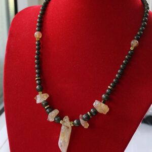 Joy of Creation – Necklace with raw lemons and pyrites